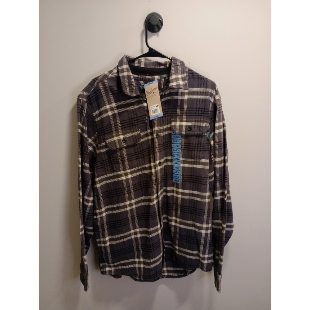 Woolrich Flannel Shirt Mens L Mud Plaid NWT Heavyweight Outdoor Workwear